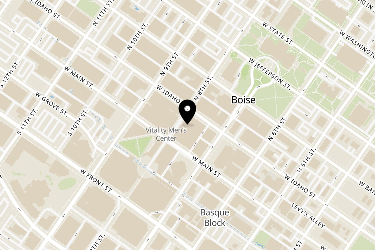 Map showing the location of Taj Mahal Homestyle Indian and Pakistani Cuisine on 150 N 8th St STE 222 in Boise
